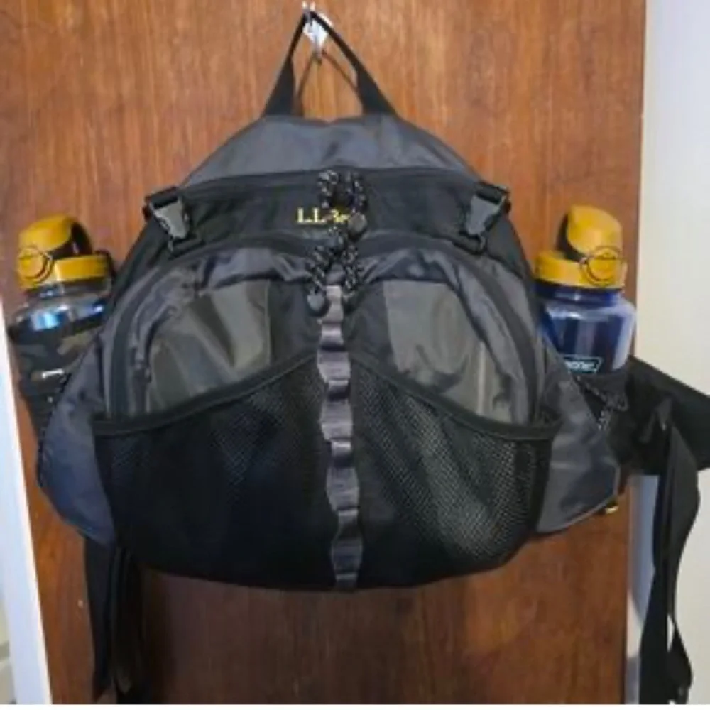 L.L. Bean Black and Gray large waist bag.